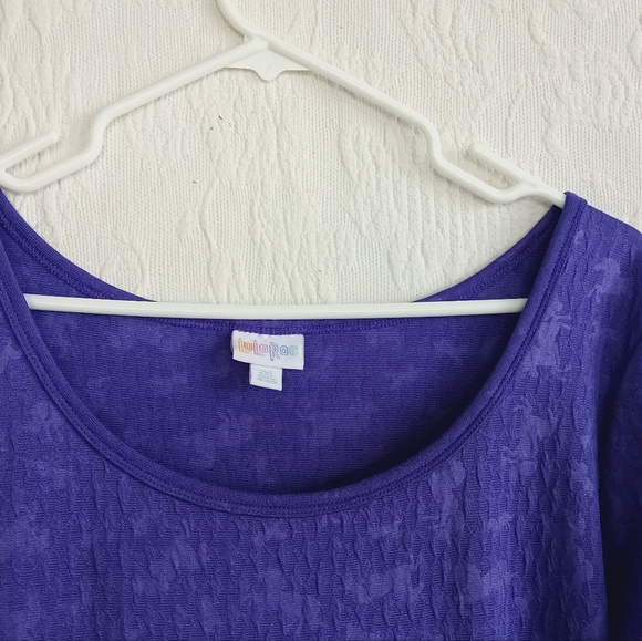 LuLaRoe Purple Unicorn Fit N Flare Midi Dress Stretchy Textured Fantasy Colorful - Picture 8 of 13